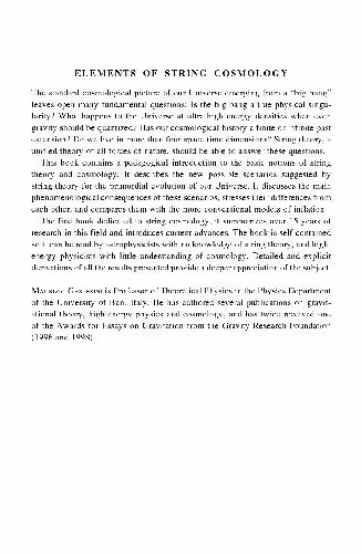 خرید و دانلود نسخه کامل کتاب Elements of String Cosmology