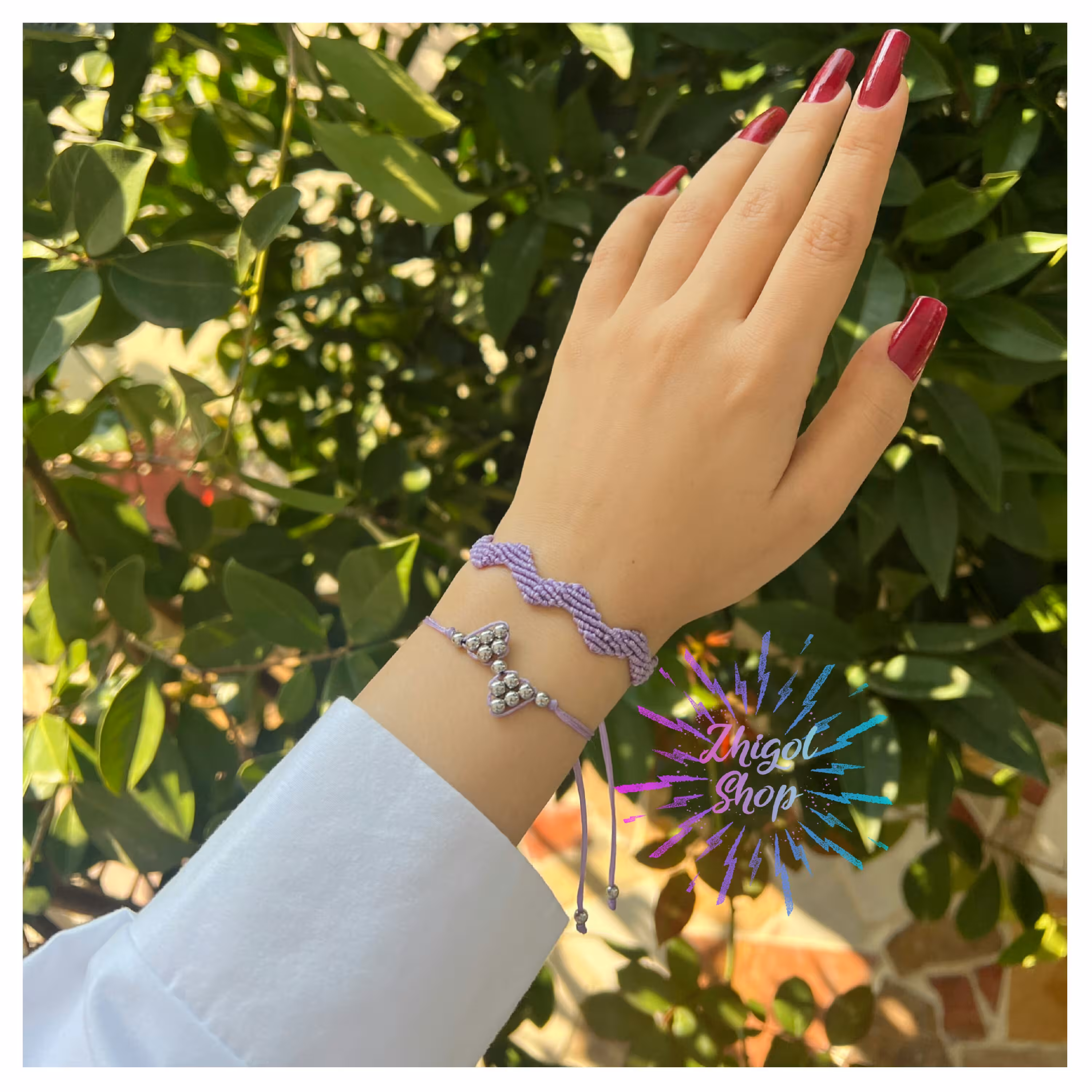 ست دستبند بافت زیگزاگ و پاپیون