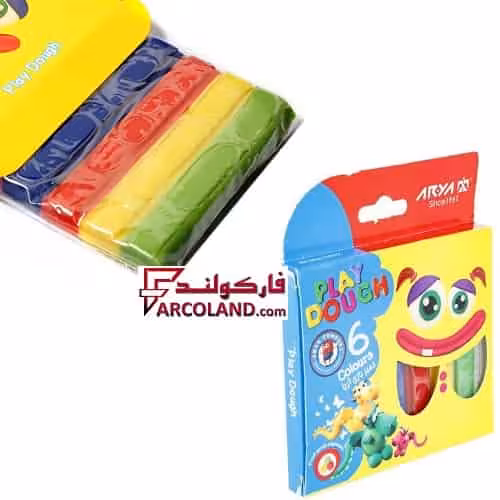 خمیر بازی 6 رنگ آریا جعبه مقوایی کد 1057