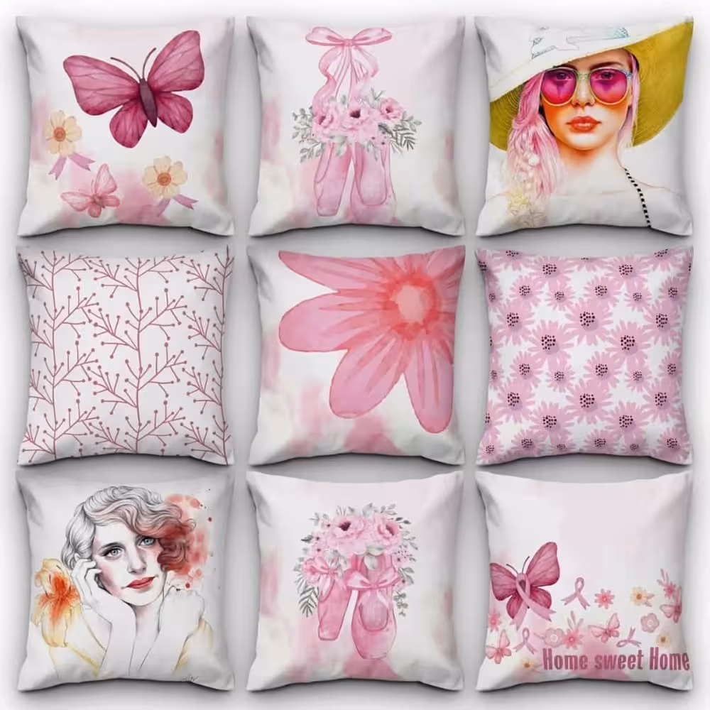 کاور کوسن کد 125 (ست دختر و گل)