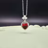 گردنبند جواهری قلب یاقوتی