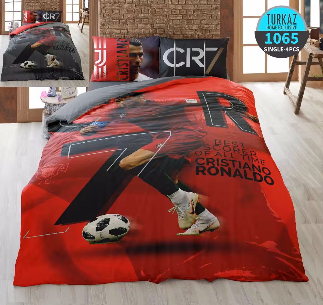 سرویس لحاف روتختی 1 نفره چاپی تنسل برند ترکاز(Turkaz) کد 1065