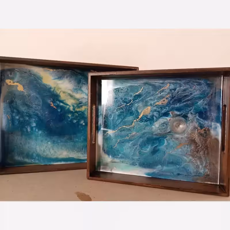 سینی چوبی رزینی  سینی سرو و پذیرایی