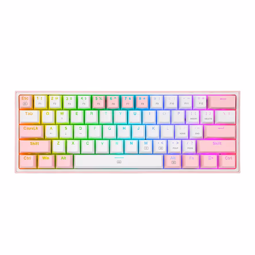 کیبورد ردراگون K617 FIZZ RGB WHITE-PINK BLUE SWITCH