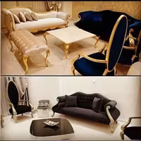 مبل کلاسیک مدل لورنزو پشت بیضی ست 8نفره با جلومبلی و عسلی 