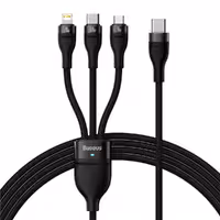 کابل شارژ سه سر بیسوس مدل Flash Series CASS030201 طول 15 متر توان 100 وات