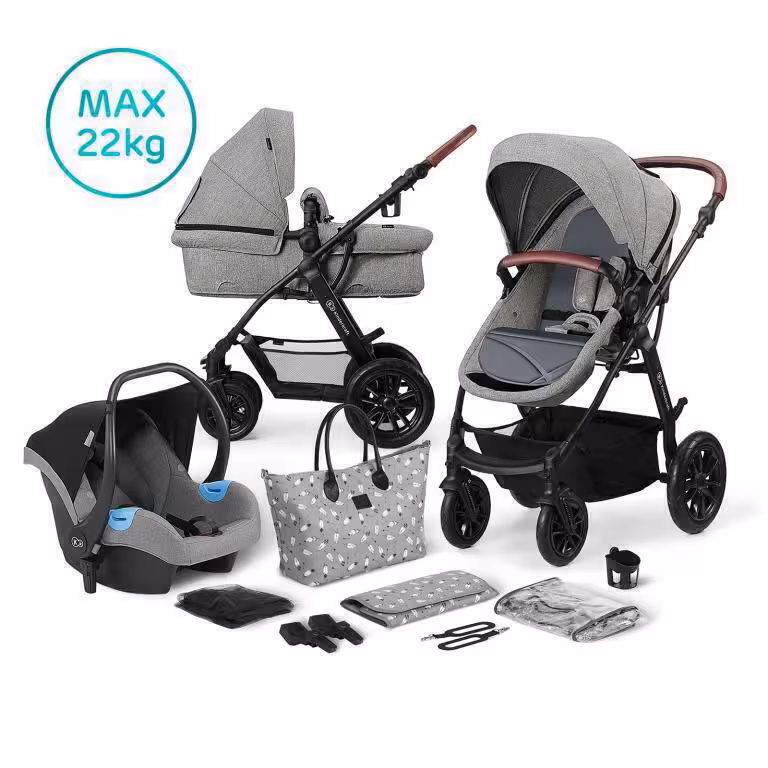 سرویس کالسکه کیندرکرافت 3 تکه کریکات شو سوپر لاکچری مدل ایکس موو رنگ طوسی-مشکی kinderkraft X- MOOV / G