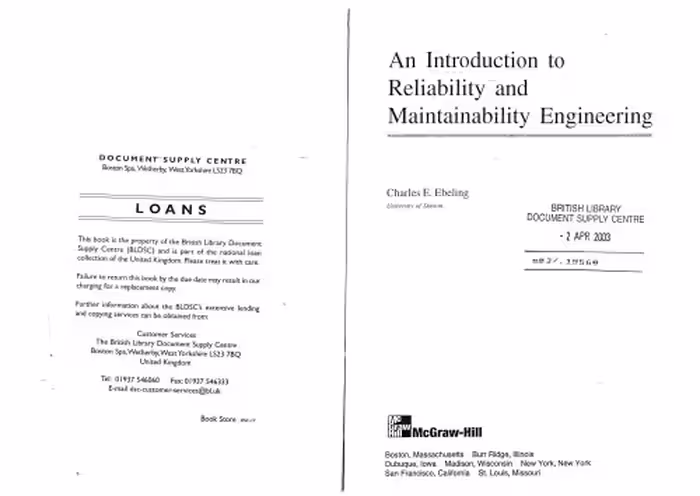 خرید و دانلود نسخه کامل کتاب Reliability and Maintainability Engineering