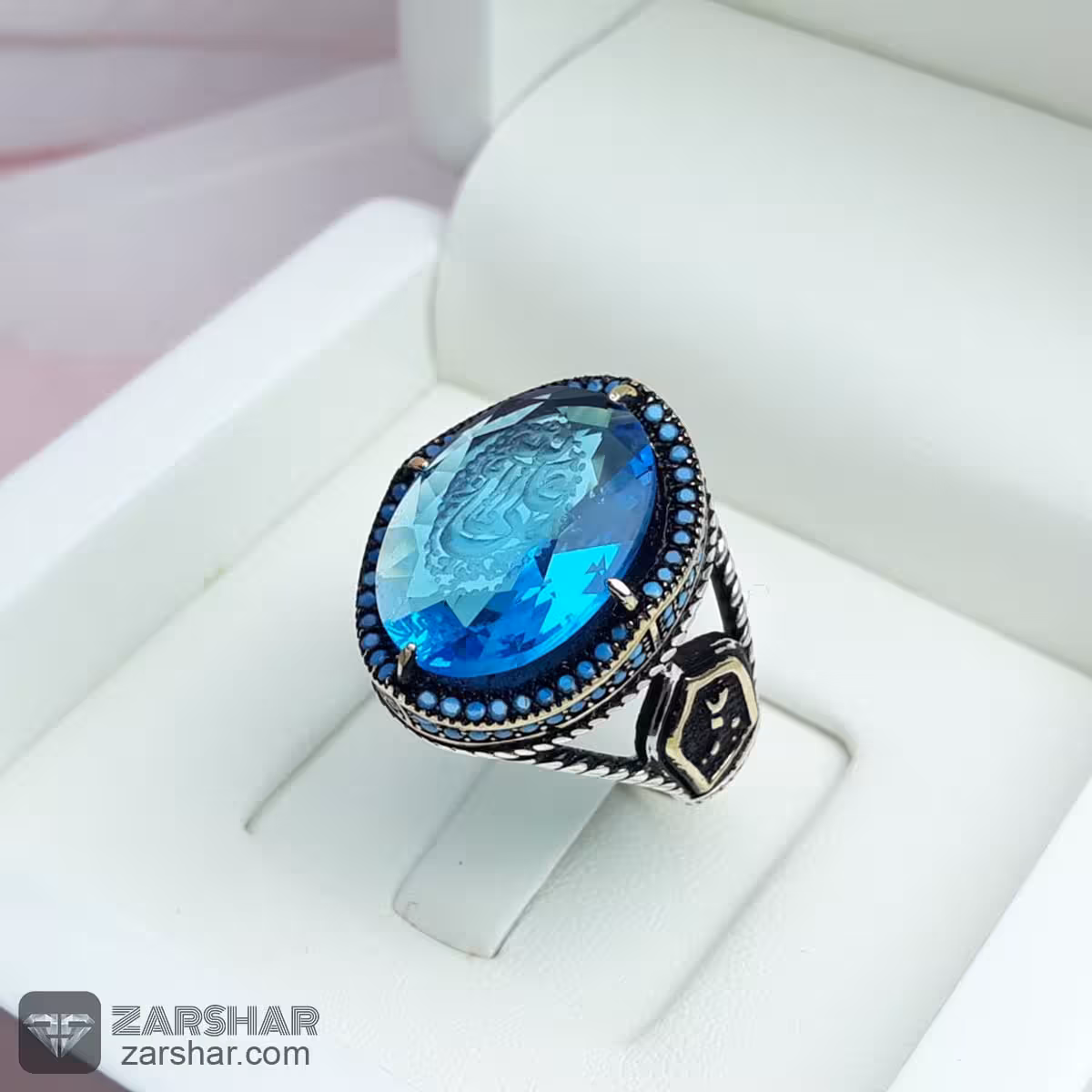 انگشتر طرح توپاز خطی