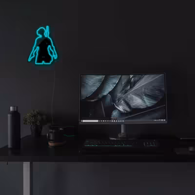 چراغ دیواری نئون دیزاین طرح Pubg-BL_TBL