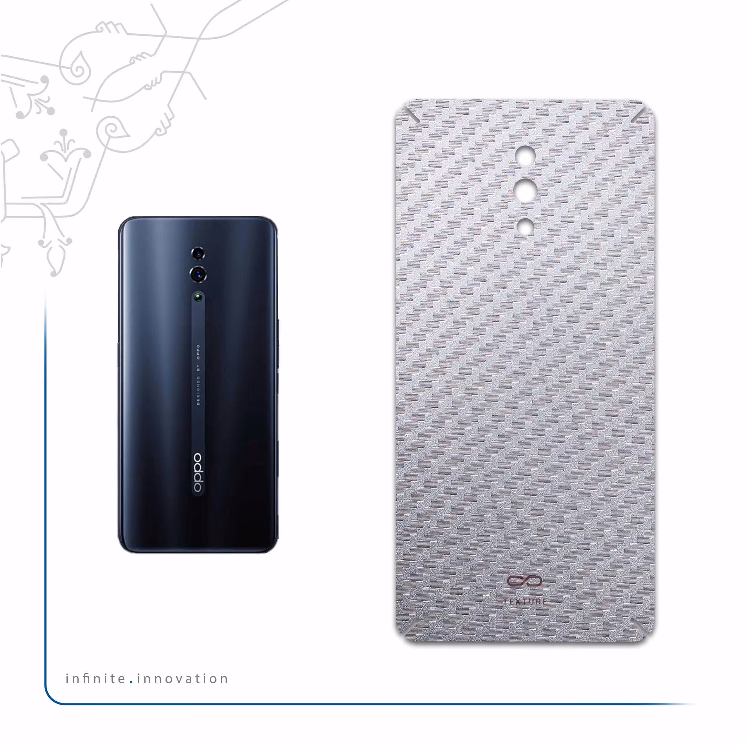 برچسب پوششی ماهوت مدل Steel-Fiber مناسب برای گوشی موبایل اپو Reno