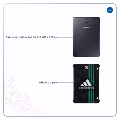 برچسب پوششی ماهوت مدل adidas-Logo مناسب برای تبلت سامسونگ Galaxy Tab S2 8.0 2015 T715