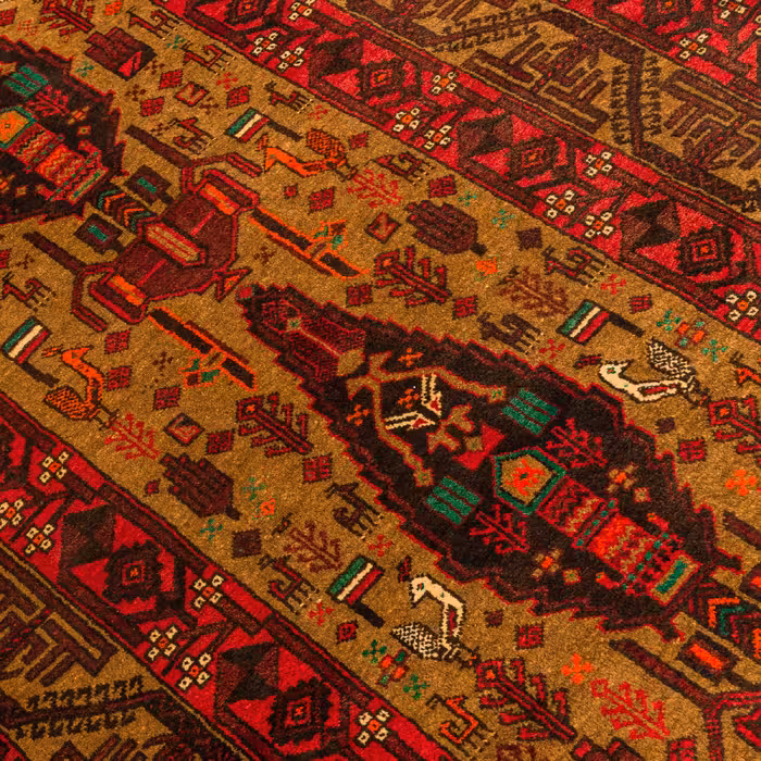 فرش دستبافت سه متری مدل  نقشه بلوچ  کد 33.1849