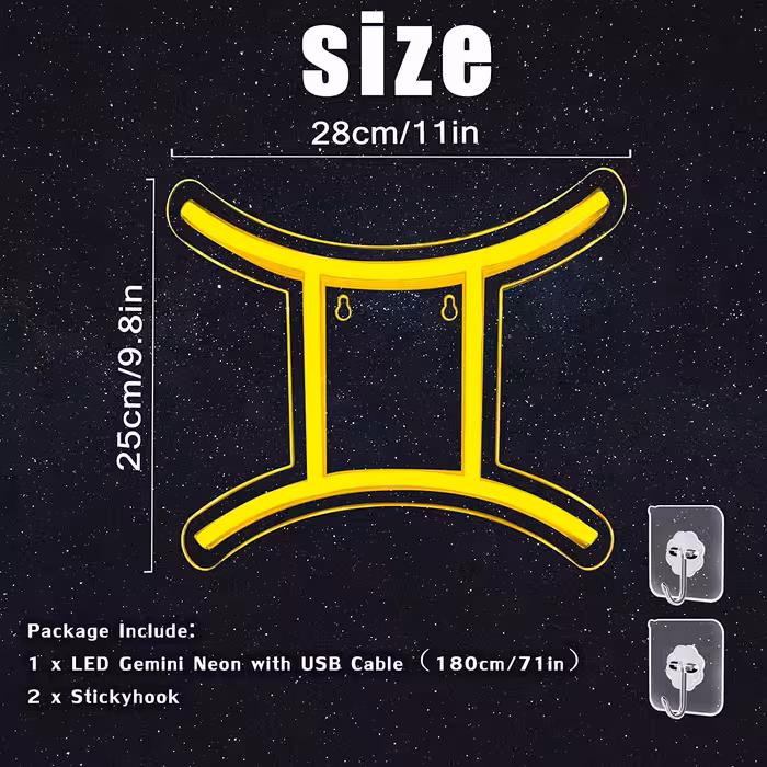 چراغ دیواری مدل نئون NEON-GEMINI