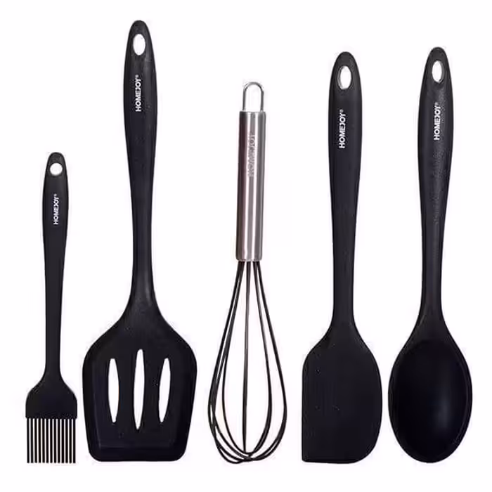 سرویس کفگیر و ملاقه 5 پارچه هوم جوی مدل سلیکونی