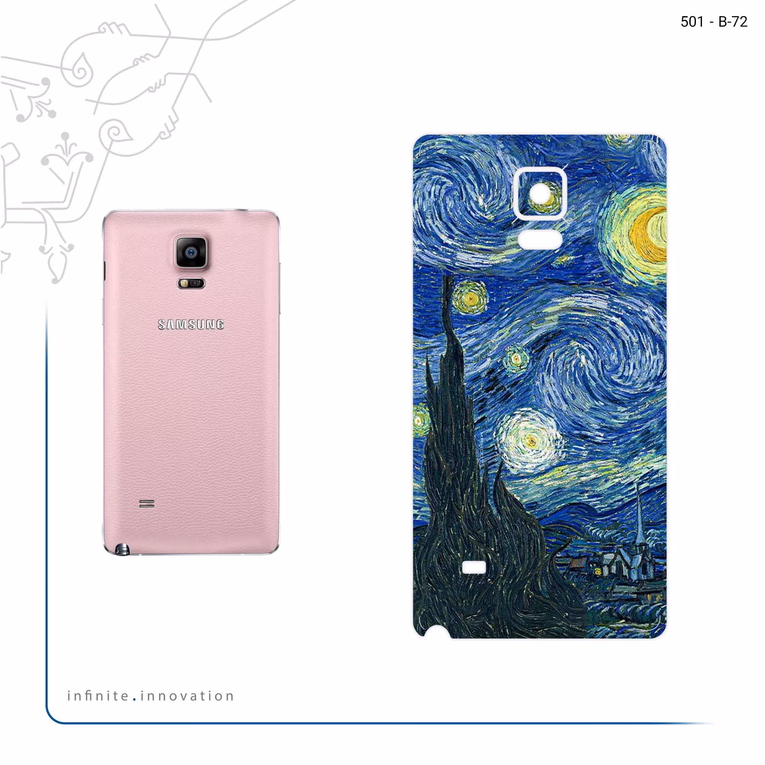برچسب پوششی ماهوت مدل The Starry Night of van Gogh مناسب برای گوشی موبایل سامسونگ Galaxy Note 4