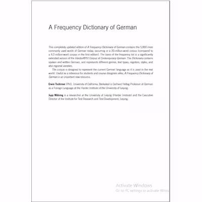 کتاب A frequency dictionary of German -Core vocabulary اثر learners chirner kav نشر دولت علم