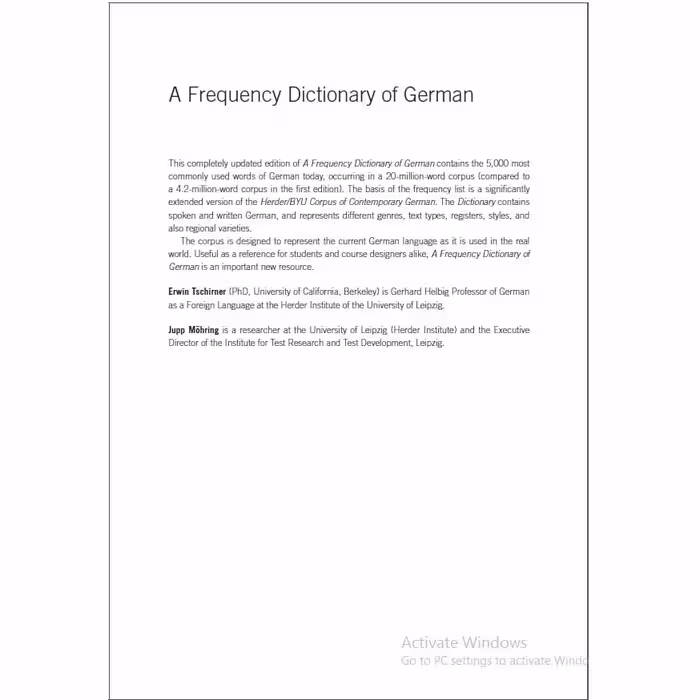 کتاب A frequency dictionary of German -Core vocabulary اثر learners chirner kav نشر دولت علم