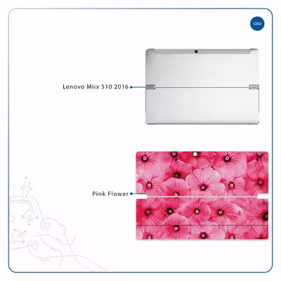 برچسب پوششی ماهوت مدل Pink-Flower مناسب برای تبلت لنوو Miix 510 2016