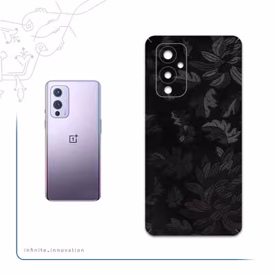 برچسب پوششی ماهوت مدل Black-Wildflower مناسب برای گوشی موبایل وان پلاس 9