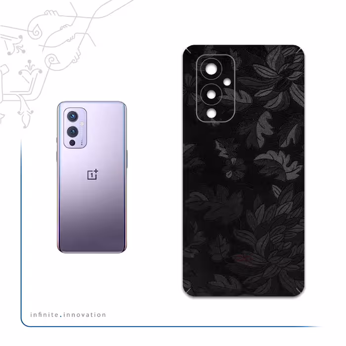 برچسب پوششی ماهوت مدل Black-Wildflower مناسب برای گوشی موبایل وان پلاس 9