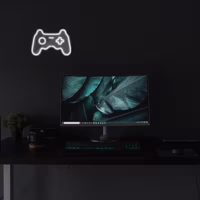 چراغ دیواری نئون دیزاین طرح Game-Controller_WHT