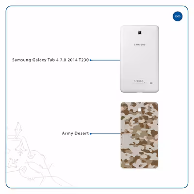 برچسب پوششی ماهوت مدل Army-Desert مناسب برای تبلت سامسونگ Galaxy Tab 4 7.0 2014 T230