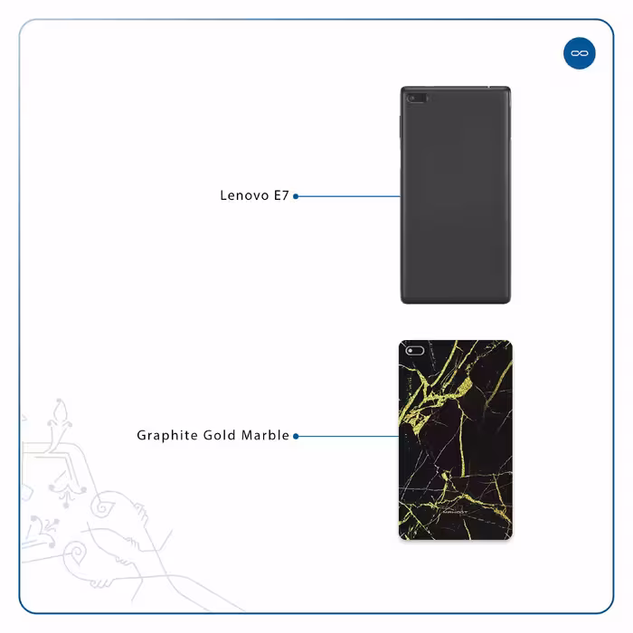 برچسب پوششی ماهوت مدل Graphite-Gold-Marble مناسب برای تبلت لنوو E7
