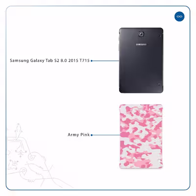 برچسب پوششی ماهوت مدل Army-Pink مناسب برای تبلت سامسونگ Galaxy Tab S2 8.0 2015 T715