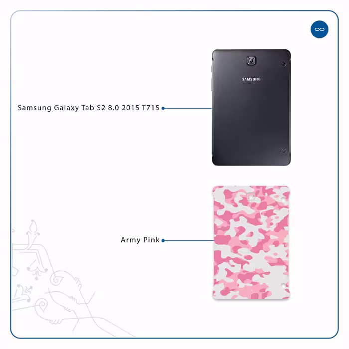 برچسب پوششی ماهوت مدل Army-Pink مناسب برای تبلت سامسونگ Galaxy Tab S2 8.0 2015 T715