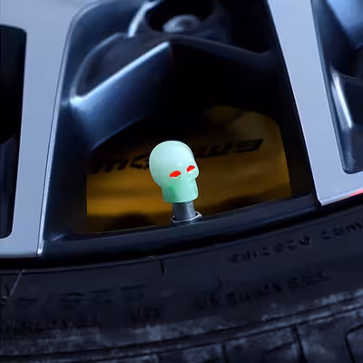 سر والف لاستیک مدل بدون باتری کد SKULL-CAR-MOTO-BE بسته 2 عددی