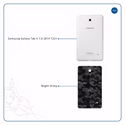 برچسب پوششی ماهوت مدل Night-Army مناسب برای تبلت سامسونگ Galaxy Tab 4 7.0 2014 T231