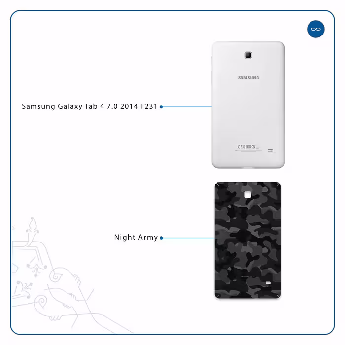 برچسب پوششی ماهوت مدل Night-Army مناسب برای تبلت سامسونگ Galaxy Tab 4 7.0 2014 T231