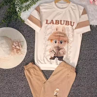 ست تیشرت شلوار دخترانه لبوبو ترند 4886