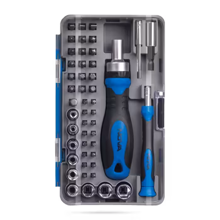 ست بیت و بکس 48 پارچه با دسته جغجغه ای