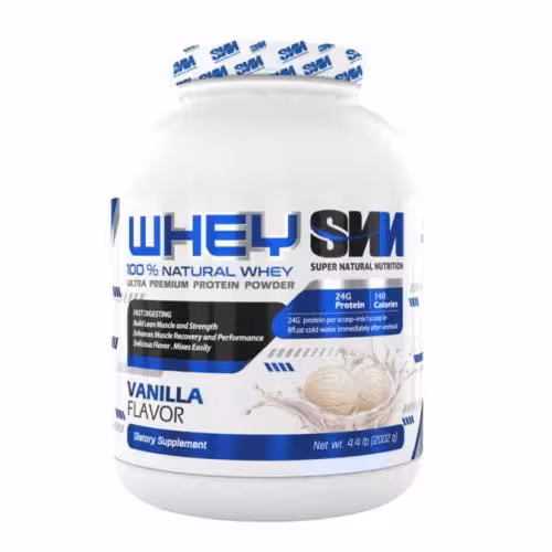 مکمل بدنسازی _ پودر وی سوپر نچرال نوتریشن طعم وانیل 2002 گرم اس ان ان دوبیس SNN Whey DooBis