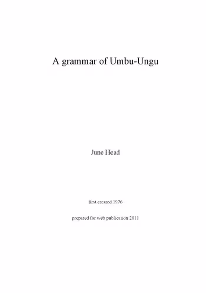 خرید و دانلود نسخه کامل کتاب A grammar of Umbu-Ungu