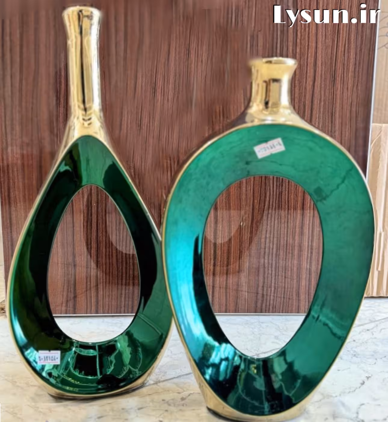 سالونگا (گلدان) 2 تکه جنس شیشه‌ای رنگبندی طبق تصویر