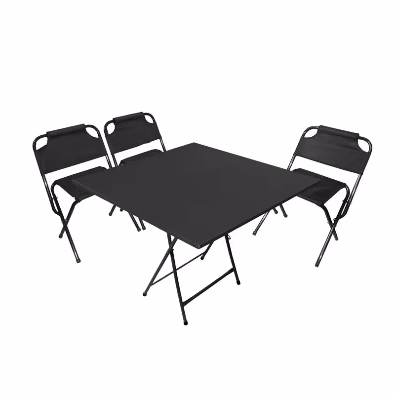 میز و صندلی سفری میزیمو مدل برزنتی پشتدار کد 8684 مجموعه 4 عددی