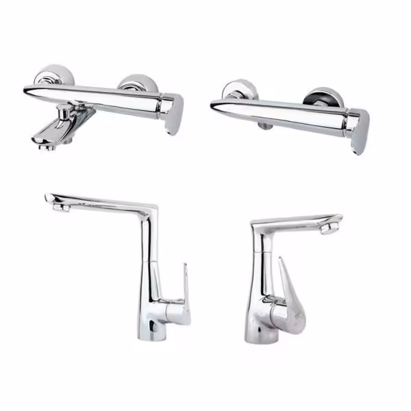 ست شیرآلات راسان مدل رابیت رنگ کروم