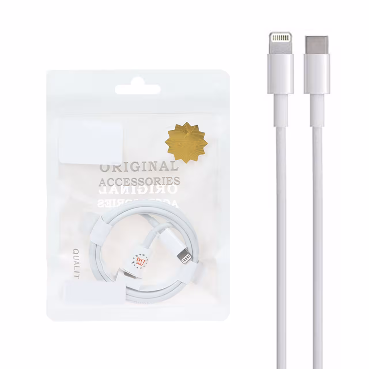 کابل شارژ آیفون 13 مدل MM0A3ZE/A A2561 – سفید (اصلی) – GRM