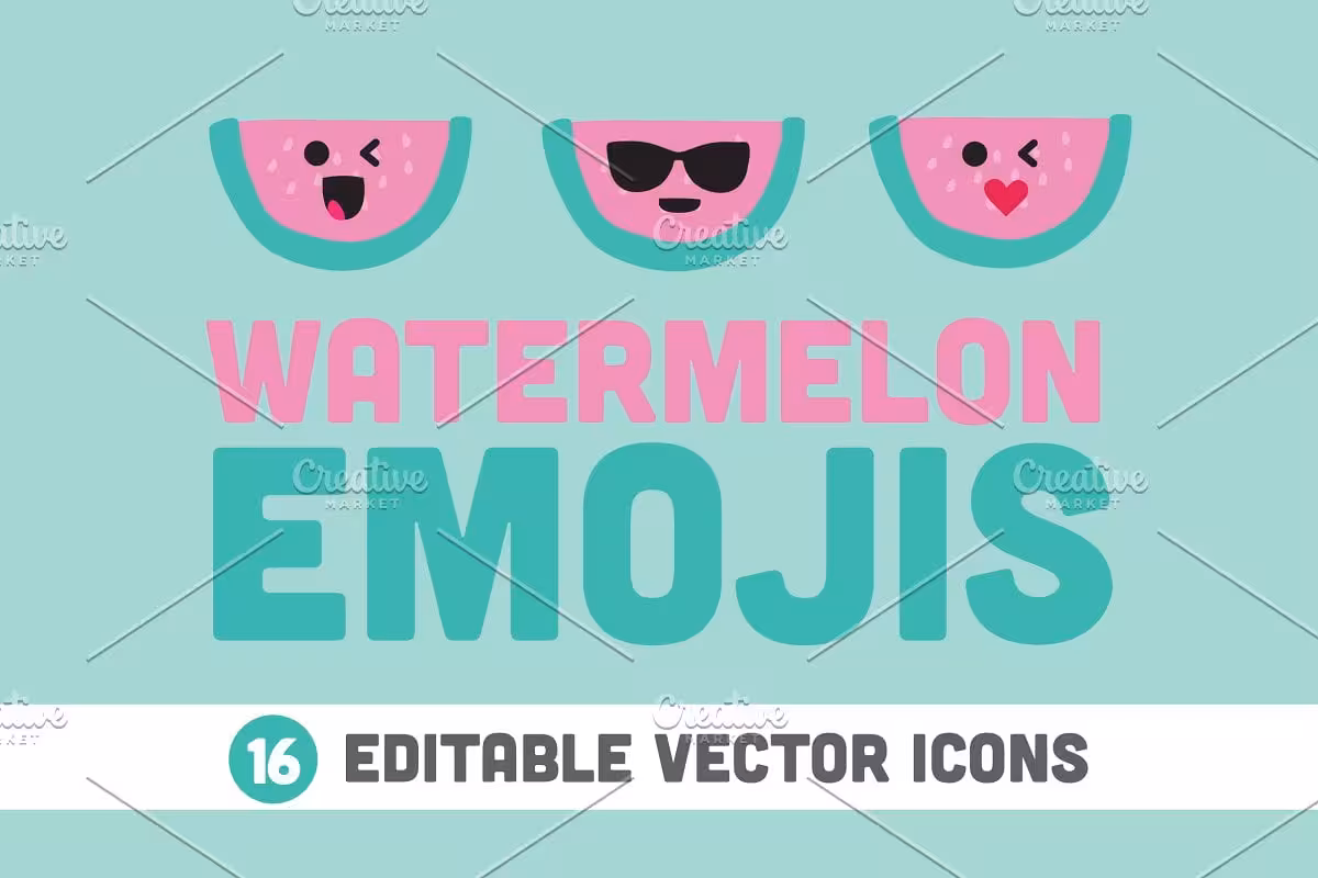 دانلود Watermelon Emojis – طرح اموجی هندوانه