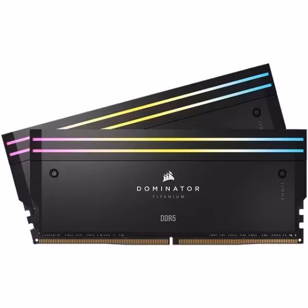 رم دسکتاپ کورسیر دو کاناله Corsair DOMINATOR TITANIUM RGB DDR5 32GB 6600MHZ