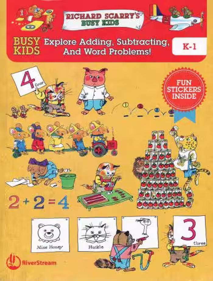 خرید و دانلود نسخه کامل کتاب Busy Kids Explore Addition, Subtraction, and Word Problems! K-1