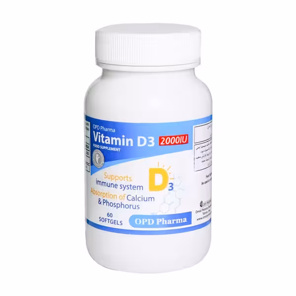 سافت ژل ویتامین D3 2000 واحد او پی دی فارما