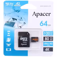 رم میکرو 64 گیگ اپیسر Apacer Rioo A2 V30 U3 C10 100MB/s   خشاب