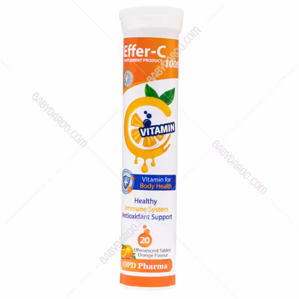 قرص جوشان ویتامین ث با طعم پرتقال 1000 میلی گرم او پی دی فارما