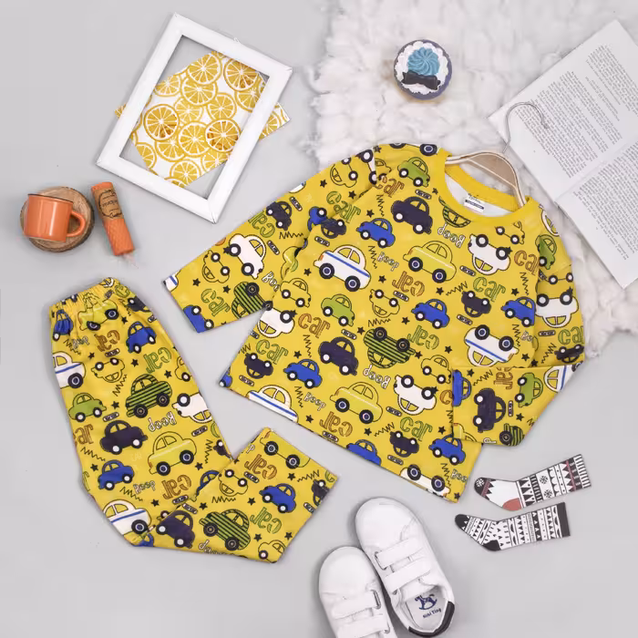 ست بلوز شلوار بچگانه طرح ماشین