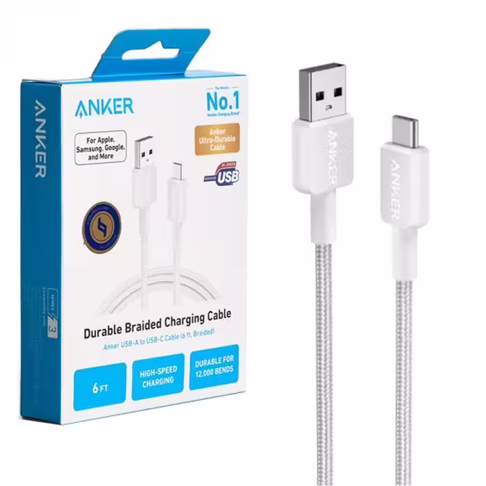 کابل شارژ Type-C انکر (Anker) مدل A81H6H21 با طول 1.8 متر
