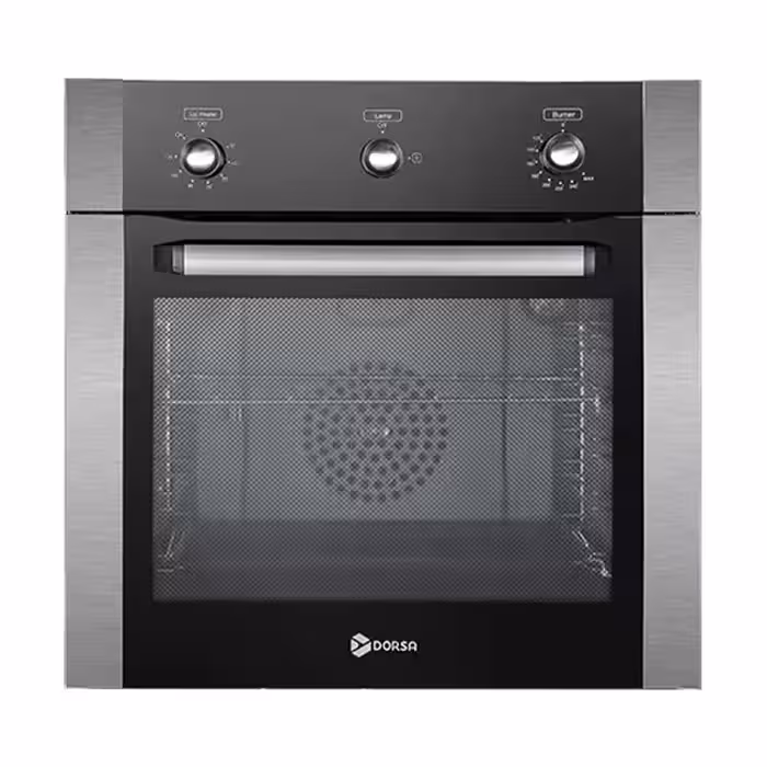 فر برقی گازی درسا مدل رامیلا استیل شیشه مشکی